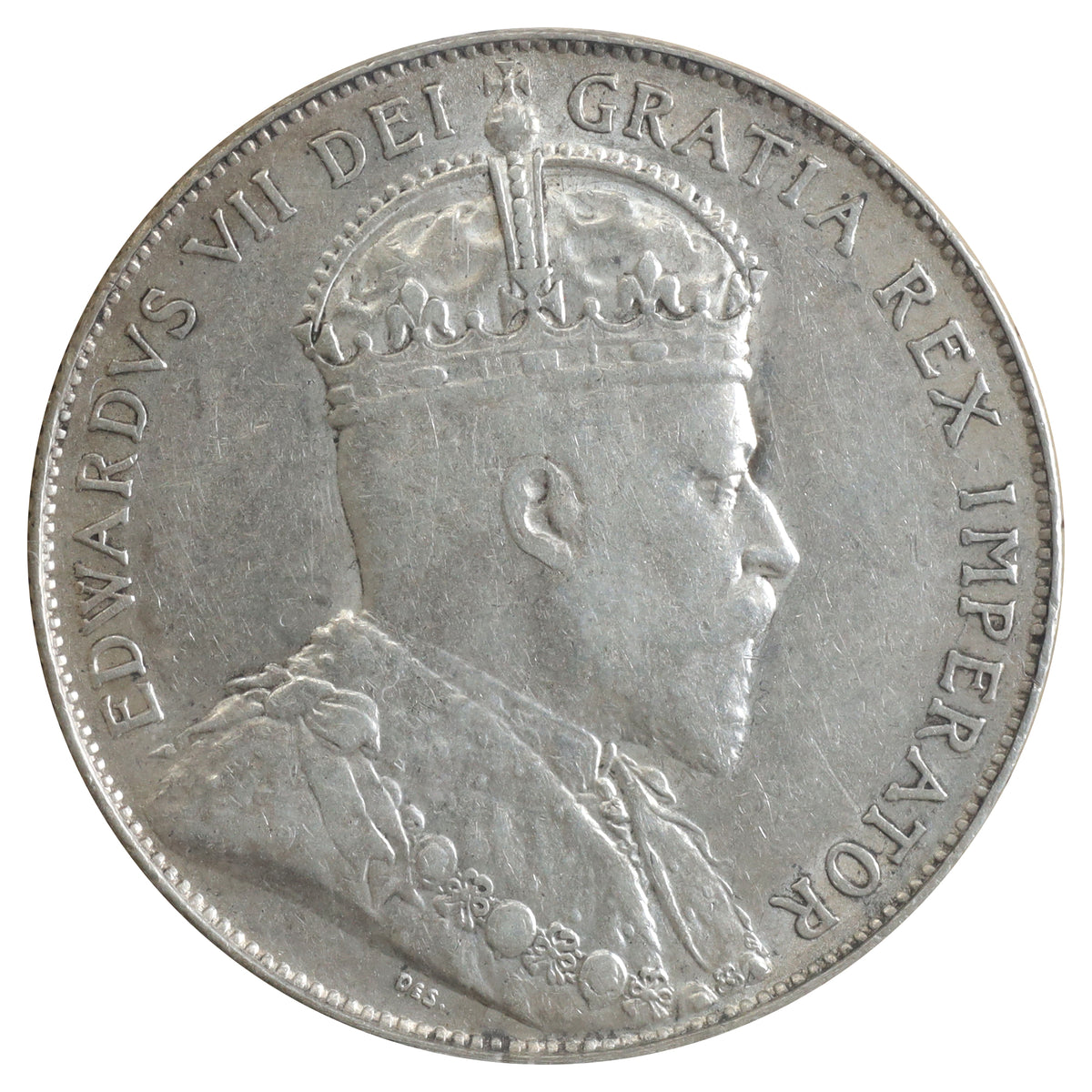1910 Edwardian Leaves Canada 50-cents ICCS Certified EF40
