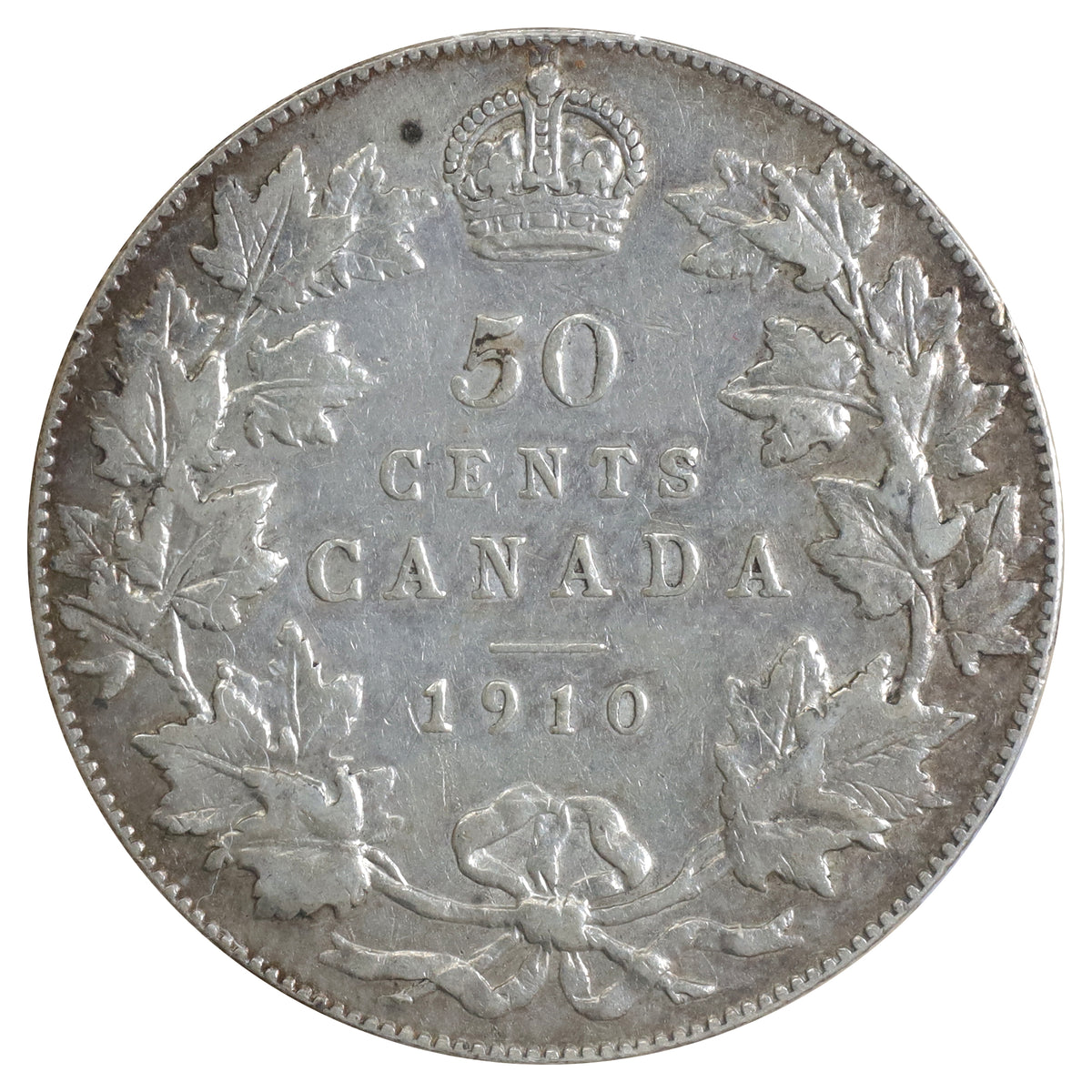 1910 Victorian Leaves Canada 50-cents ICCS Certified EF40