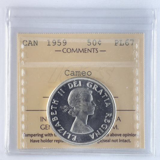 1959 Canada 50-cents ICCS Certified PL67 Cameo