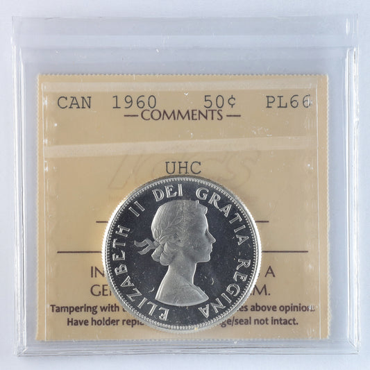 1960 Canada 50-cents ICCS Certified PL66 UHC