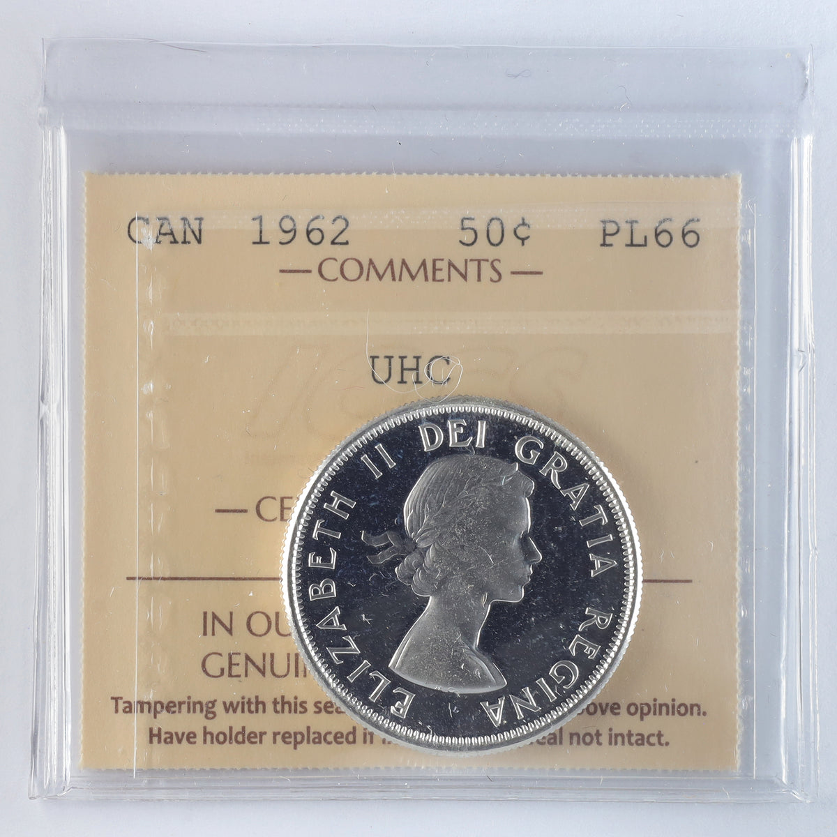 1962 Canada 50-cents ICCS Certified PL66 UHC
