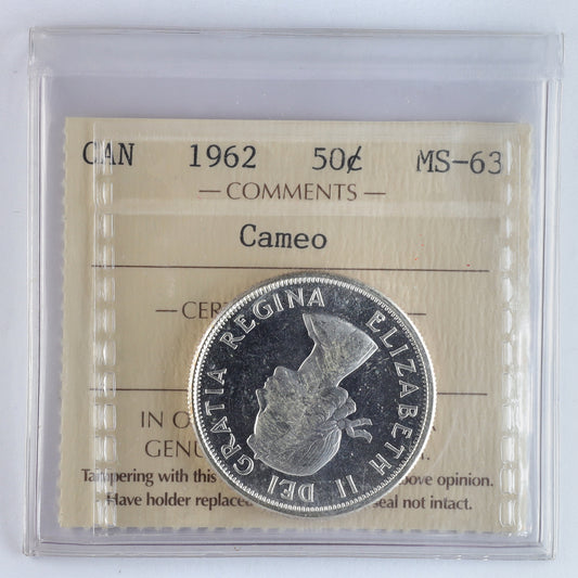 1962 Canada 50-cents ICCS Certified MS63 Cameo