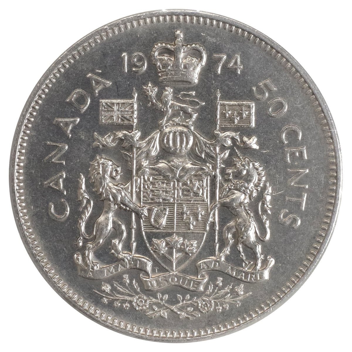 1974 Missing S Canada 50-cents ICCS Certified MS62