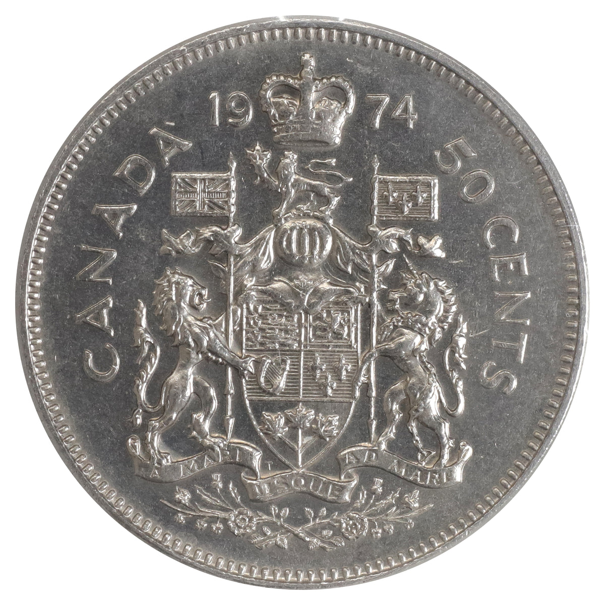 1974 Missing S Canada 50-cents ICCS Certified MS63