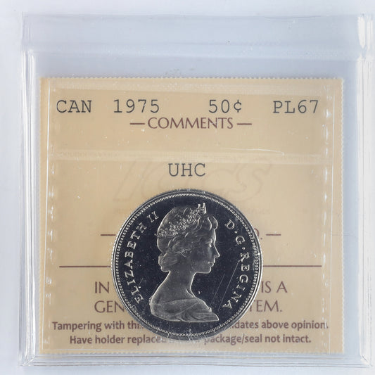 1975 Canada 50-cents ICCS Certified PL67 UHC