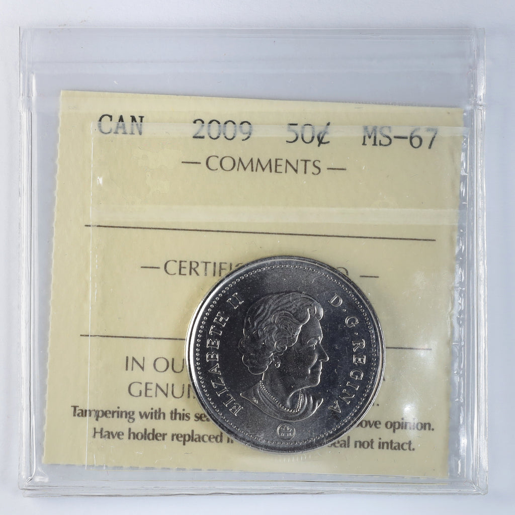 2009 Canada 50-cents ICCS Certified MS67