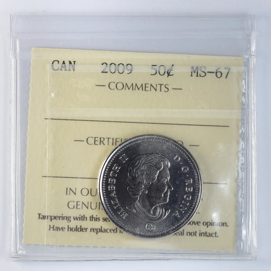 2009 Canada 50-cents ICCS Certified MS67