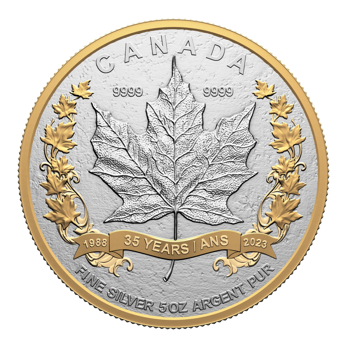 2023 Canada $50 35th Anniversary of the SML 5oz. Fine Silver (No Tax)
