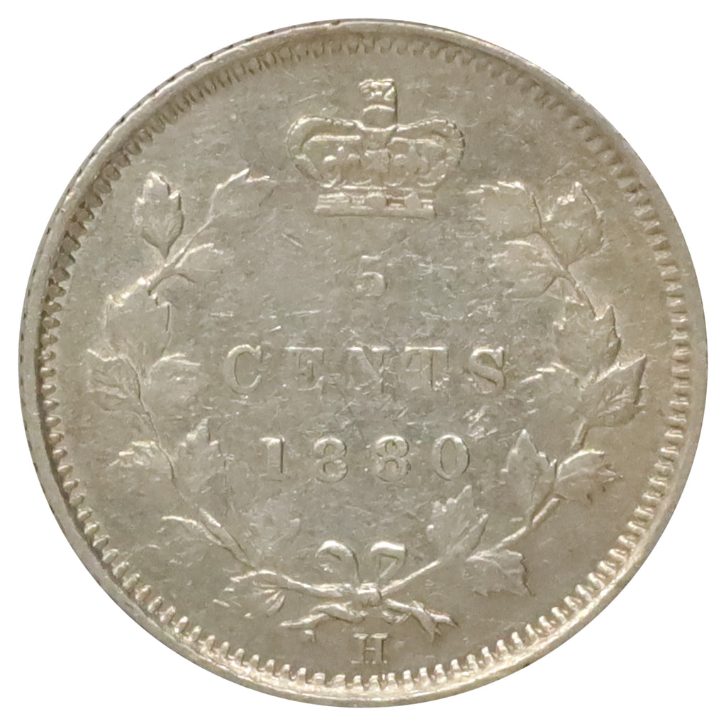 1880H Obv. 3 Canada 5-cents AU-UNC (AU55) $