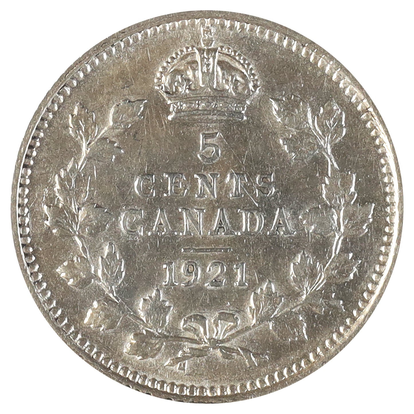 1921 Canada 5-cents ICCS Certified EF40 RARE - NO Credit Cards/Paypal