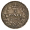1870 Raised Border Canada 5-cents Very Fine (VF20)