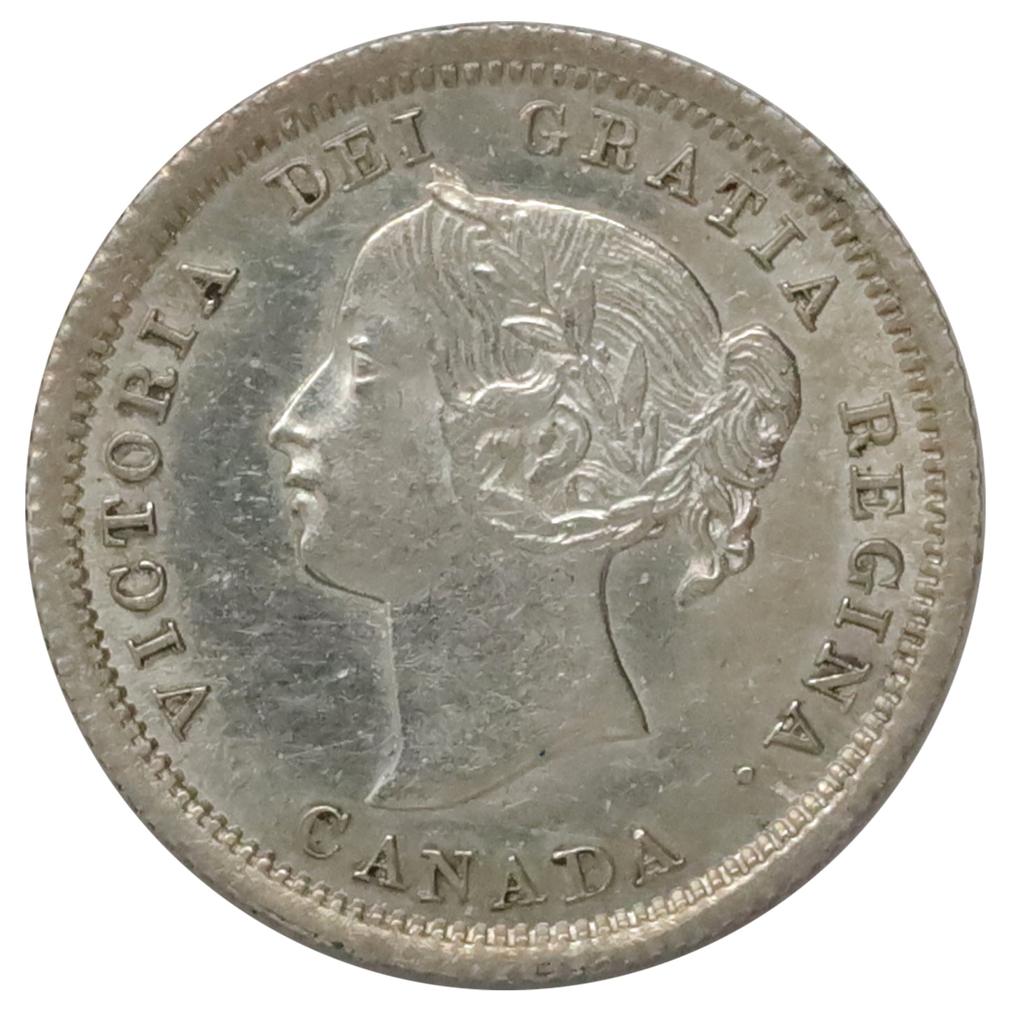 1858 Large Date RP3 Canada 5-cents AU-UNC (AU55) $