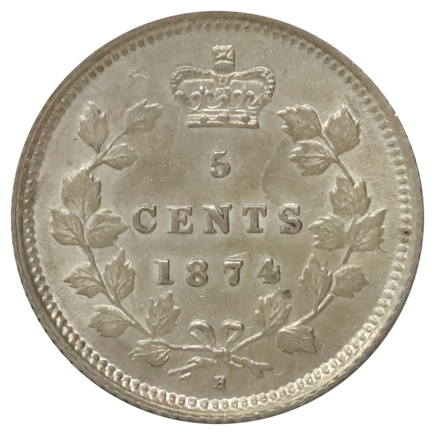 1874H Crosslet 4 Canada 5-cents AU-UNC (AU-55) $