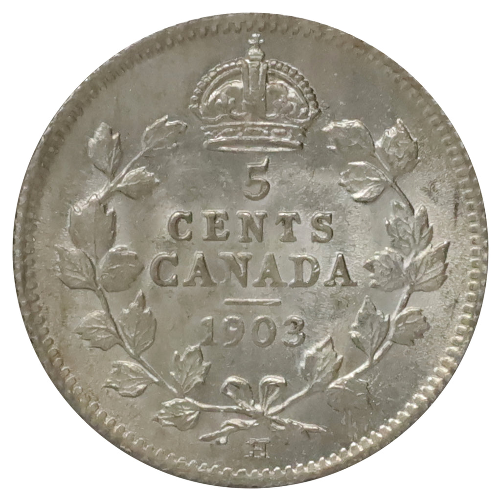 1903H Small H Canada 5-cents Brilliant Uncirculated (MS63) $