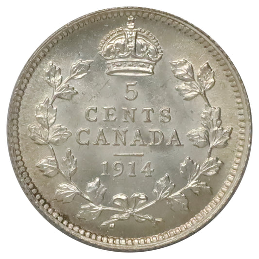 1914 Canada 5-cents Choice Brilliant Uncirculated (MS64) $
