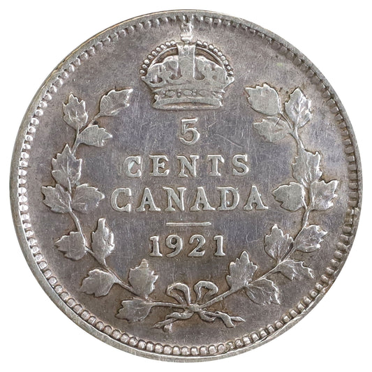 1921 Canada 5-cents F-VF (F15) RARE $