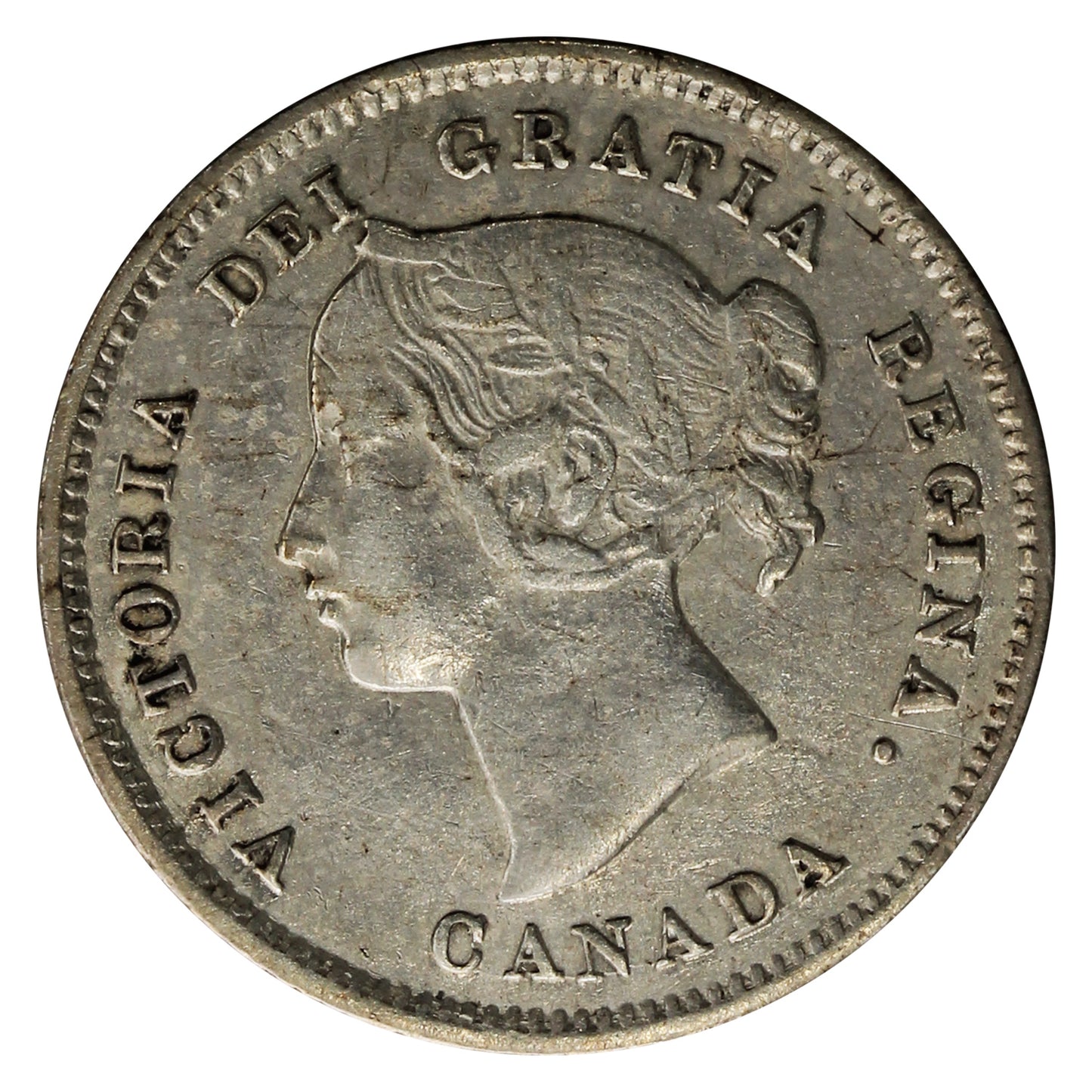 1870 Narrow Rim Canada 5-cents VF-EF (VF30) $