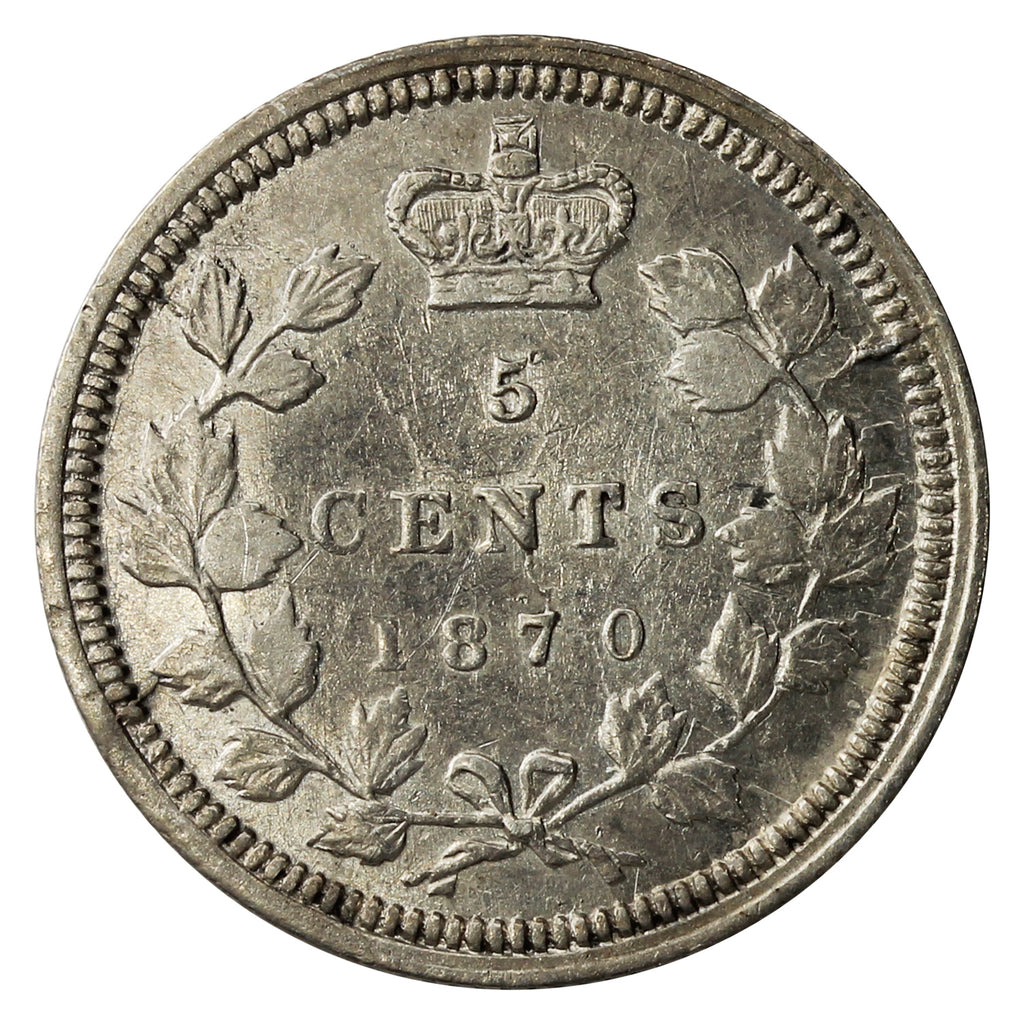 1870 Wide Rim Canada 5-cents Extra Fine (EF40) $
