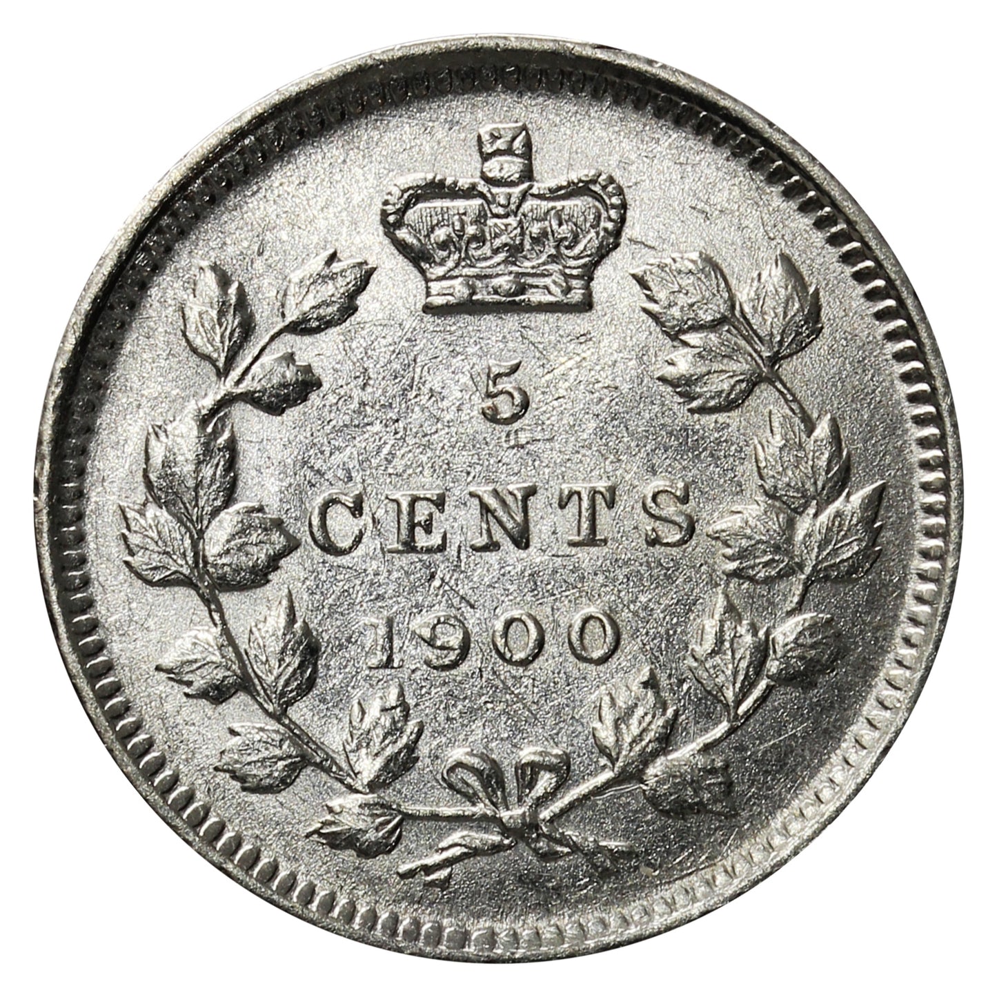 1900 Round 0's Canada 5-cents Extra Fine (EF40) $