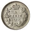 1900 Round 0's Canada 5-cents EF-AU (EF45) $