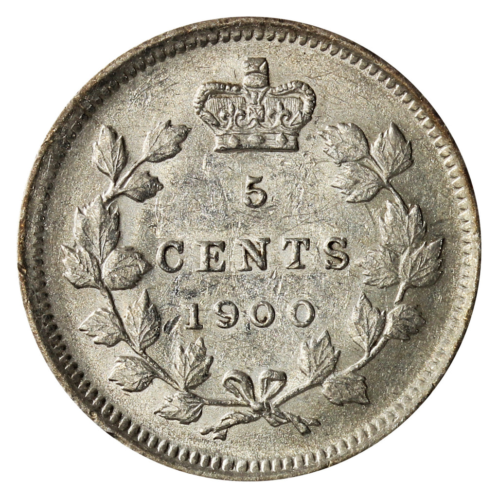 1900 Round 0's Canada 5-cents EF-AU (EF45) $