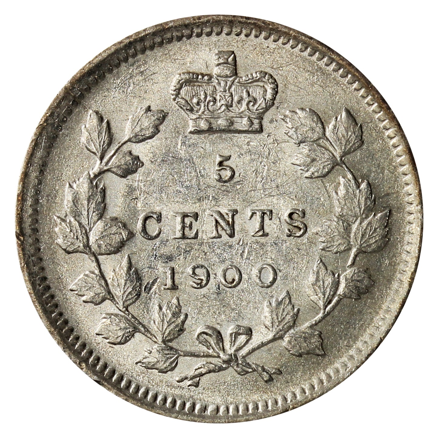 1900 Round 0's Canada 5-cents EF-AU (EF45) $