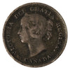 1885 Small 5 Over 5 Canada 5-cents Fine (F12) $