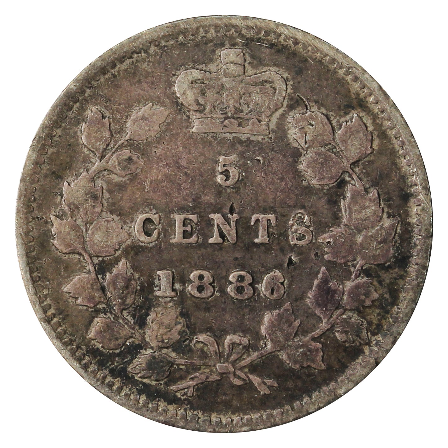 1886 Small 6 Canada 5-cents Very Fine (VF20)