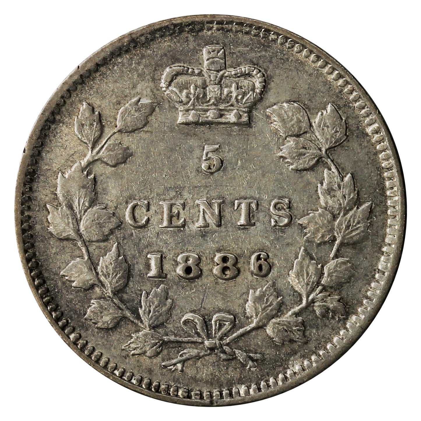 1886 Small 6 Canada 5-cents VF-EF (VF30) $