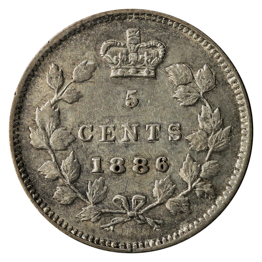 1886 Small 6 Canada 5-cents VF-EF (VF30) $