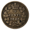 1886 Small 6 Canada 5-cents F-VF (F15)