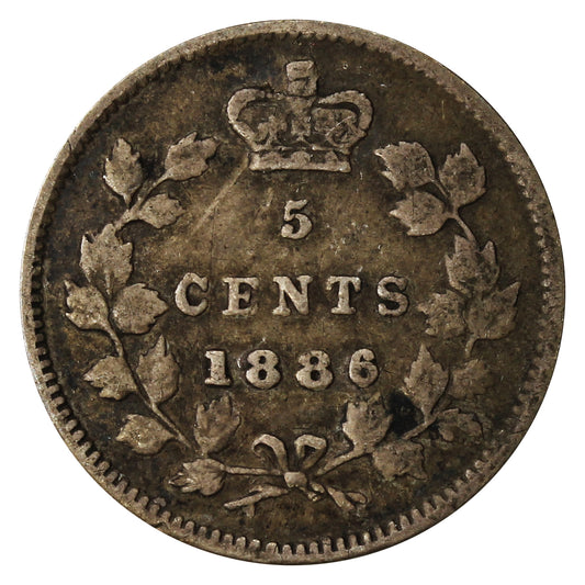 1886 Small 6 Canada 5-cents F-VF (F15)