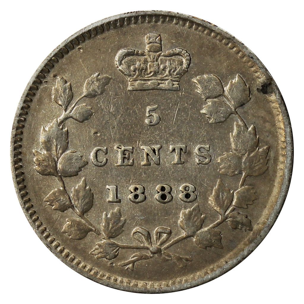 1888 Canada 5-cents VF-EF (VF30) $
