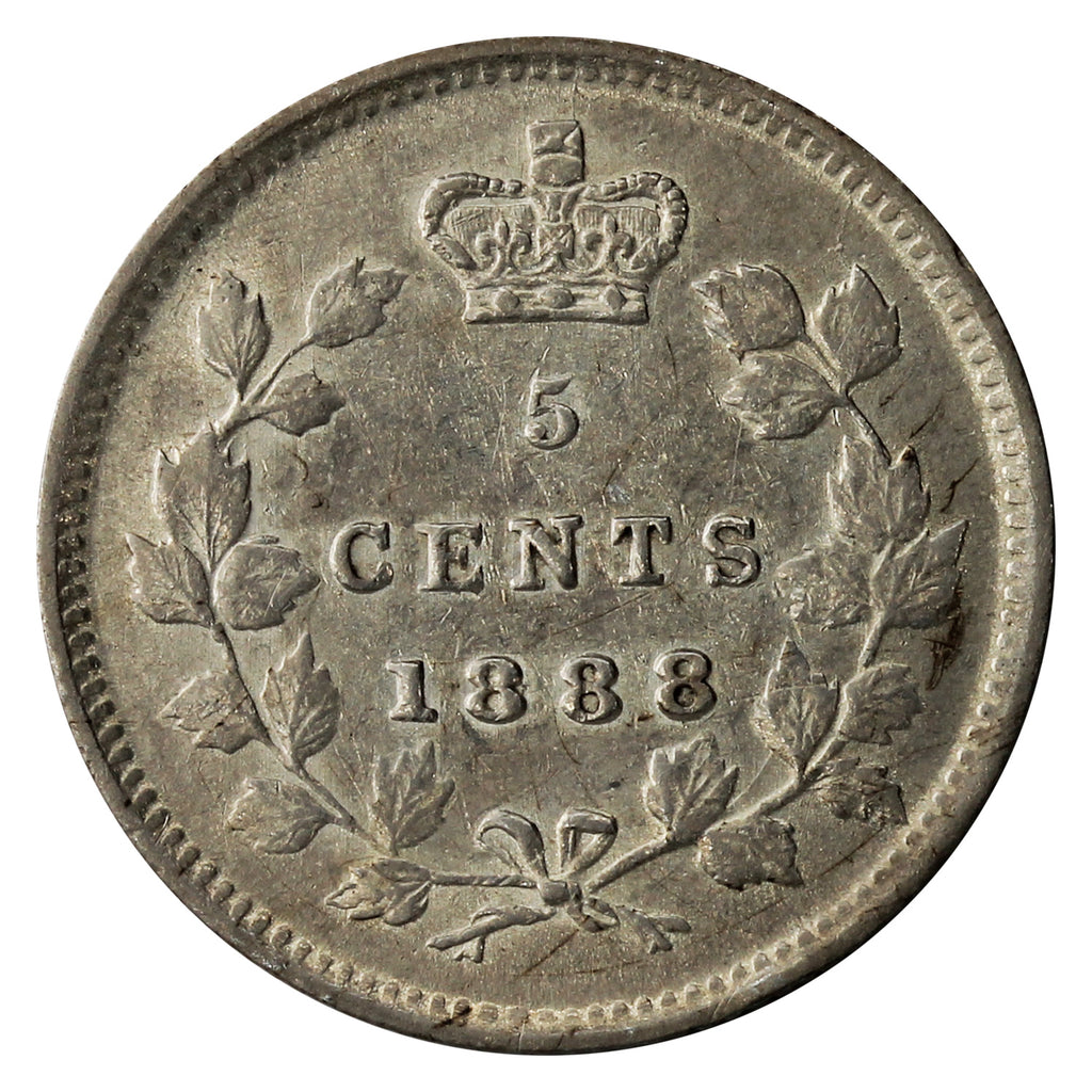 1888 Canada 5-cents Extra Fine (EF40) $