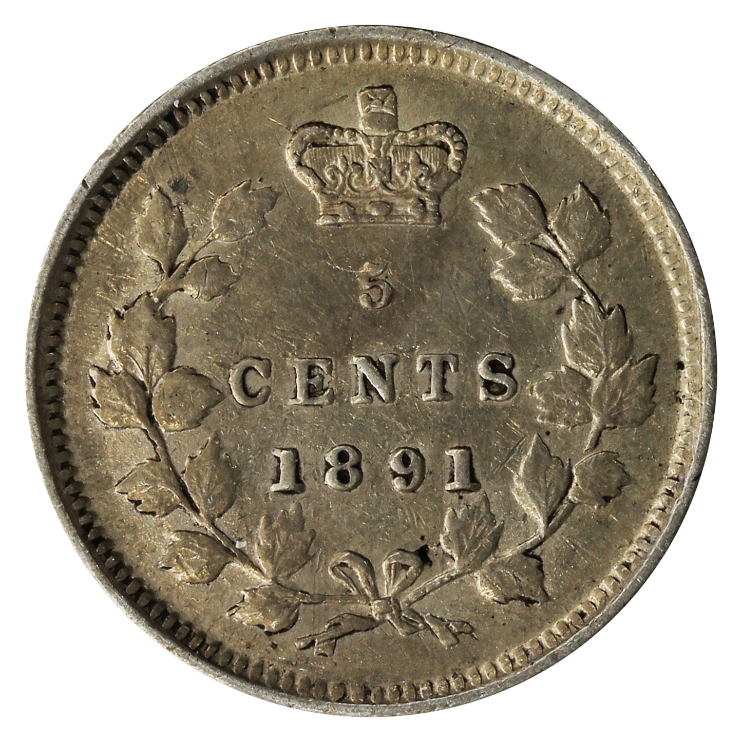 1891 Obv. 2 Canada 5-cents EF-AU (EF45) $