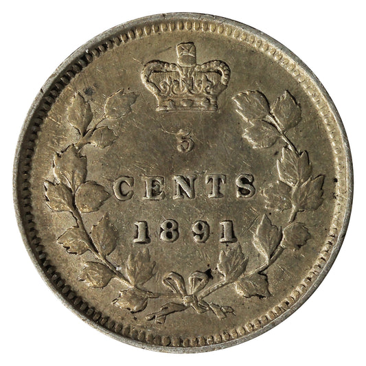 1891 Obv. 2 Canada 5-cents EF-AU (EF45) $