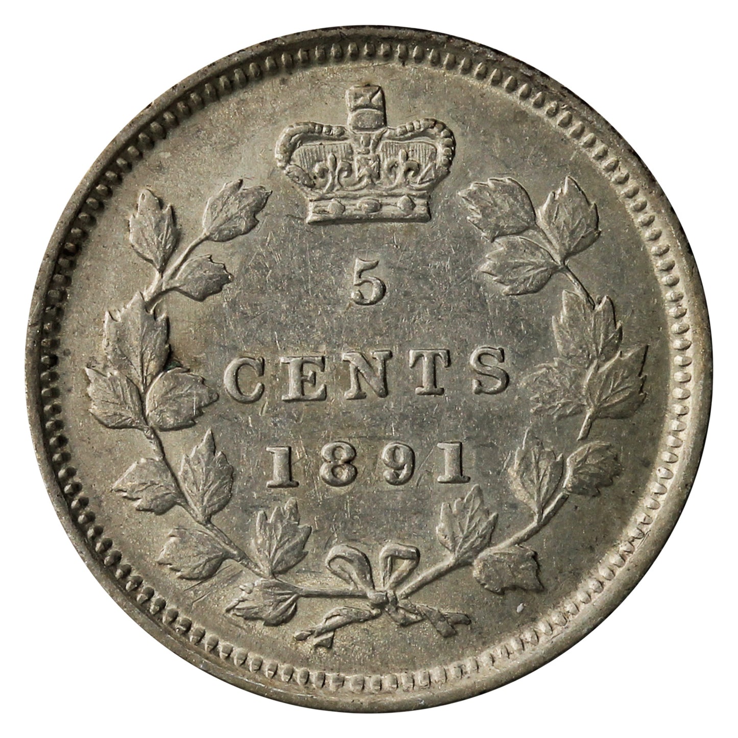 1891 Obv. 5 Canada 5-cents EF-AU (EF45) $