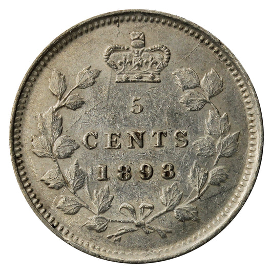 1893 Canada 5-cents EF-AU (EF45) $