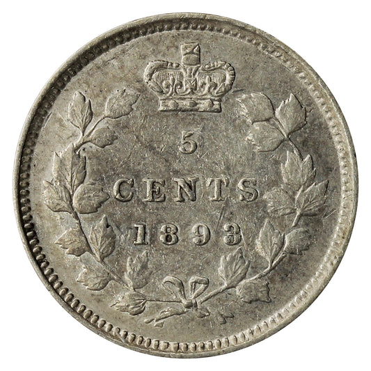 1893 Canada 5-cents Extra Fine (EF40)