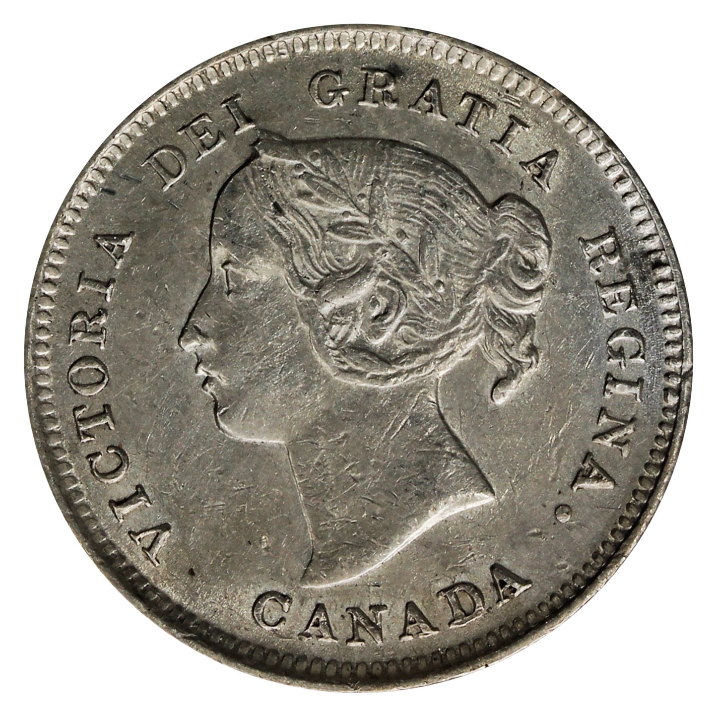 1896 Canada 5-cents Almost Uncirculated (AU50) $