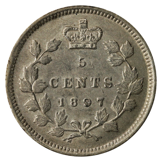 1897 Canada 5-cents AU-UNC (AU55) $