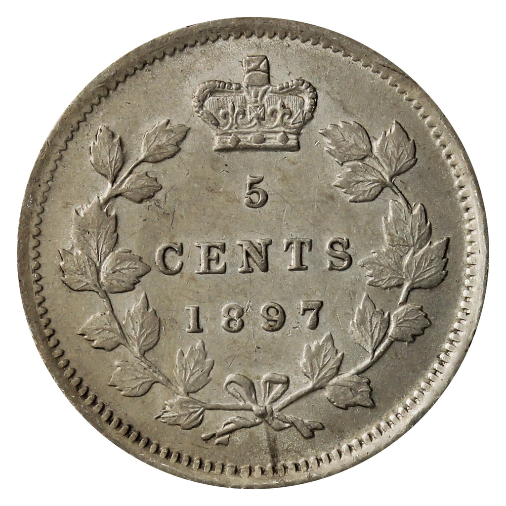 1897 Canada 5-cents Almost Uncirculated (AU50) $