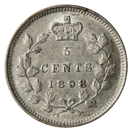 1898 Canada 5-cents EF-AU (EF45) $