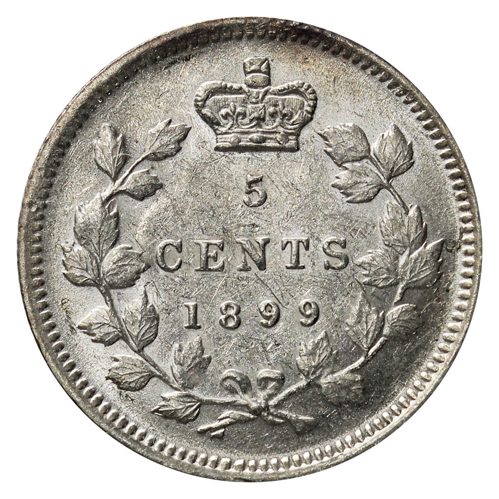 1899 Canada 5-cents Almost Uncirculated (AU50) $