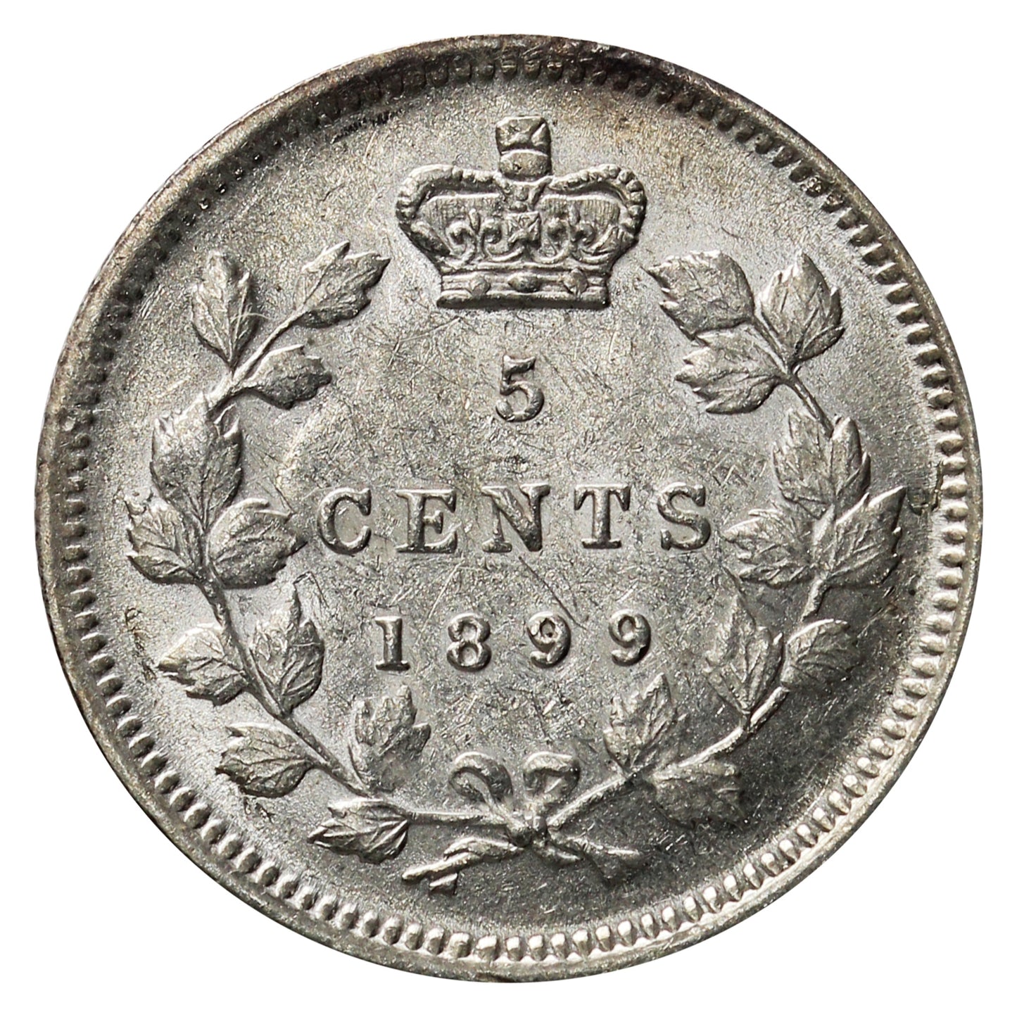 1899 Canada 5-cents Almost Uncirculated (AU50) $