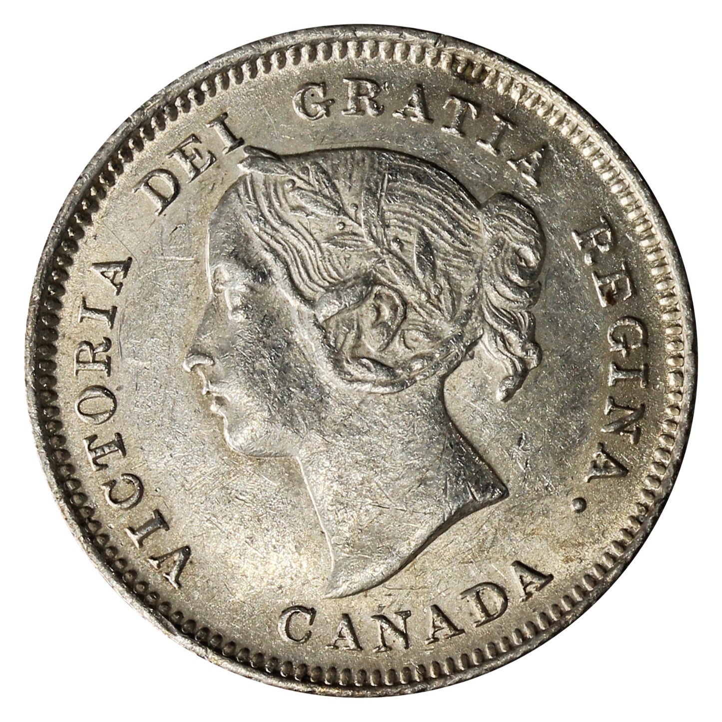 1900 Oval 0's Canada 5-cents Almost Uncirculated (AU50) $