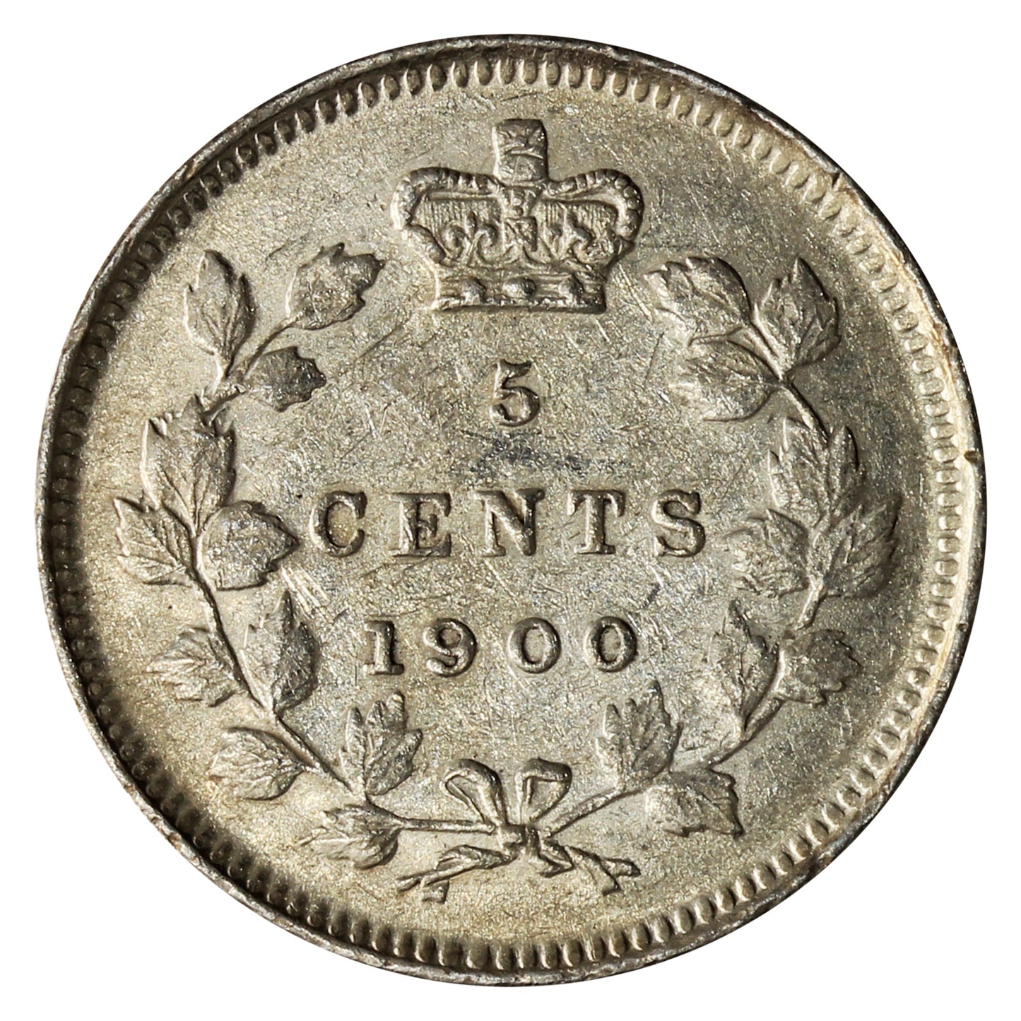 1900 Round 0's Canada 5-cents VF-EF (VF30) $