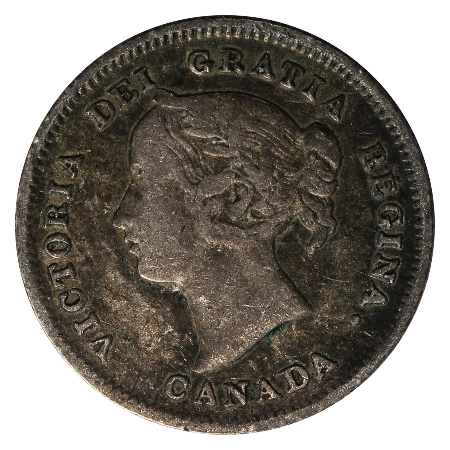 1900 Round 0's Canada 5-cents F-VF (F15) $