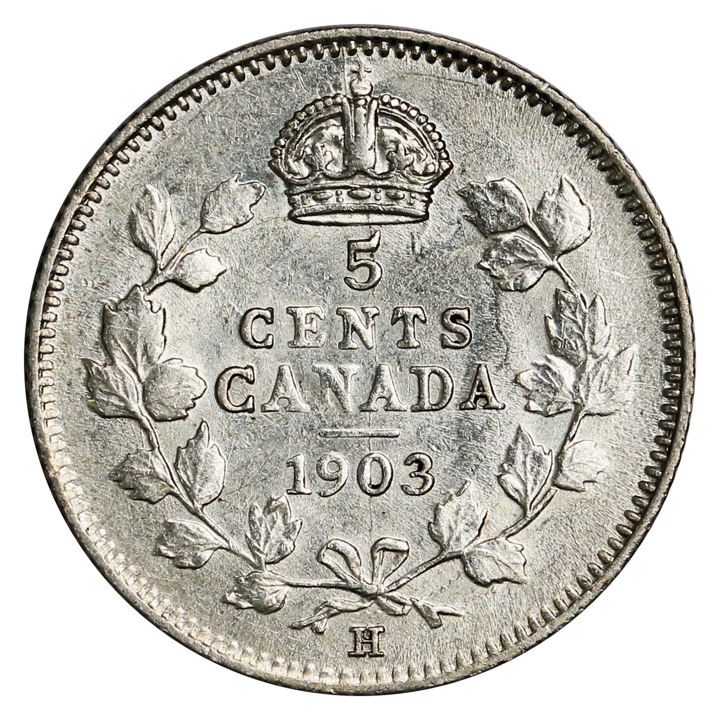 1903H Large H Canada 5-cents EF-AU (EF45) $