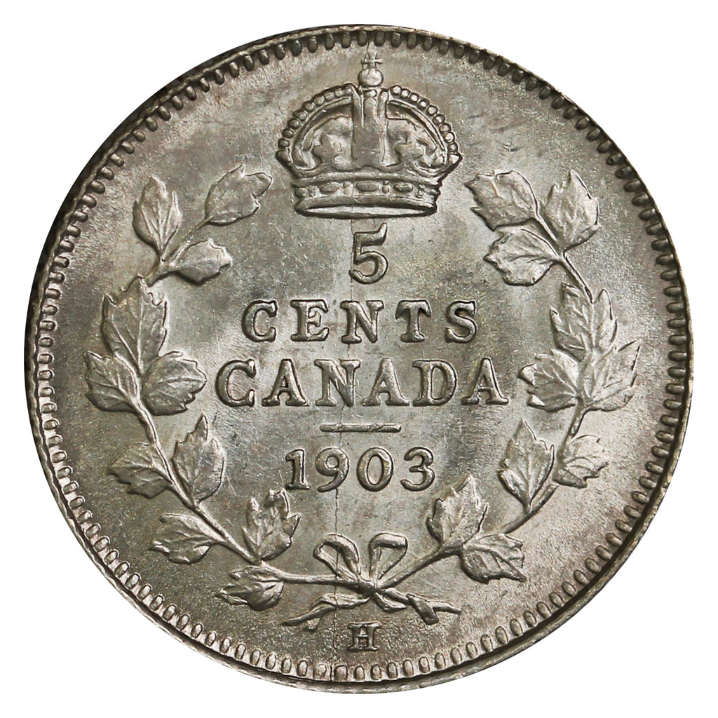 1903H Large H Canada 5-cents AU-UNC (AU55) $